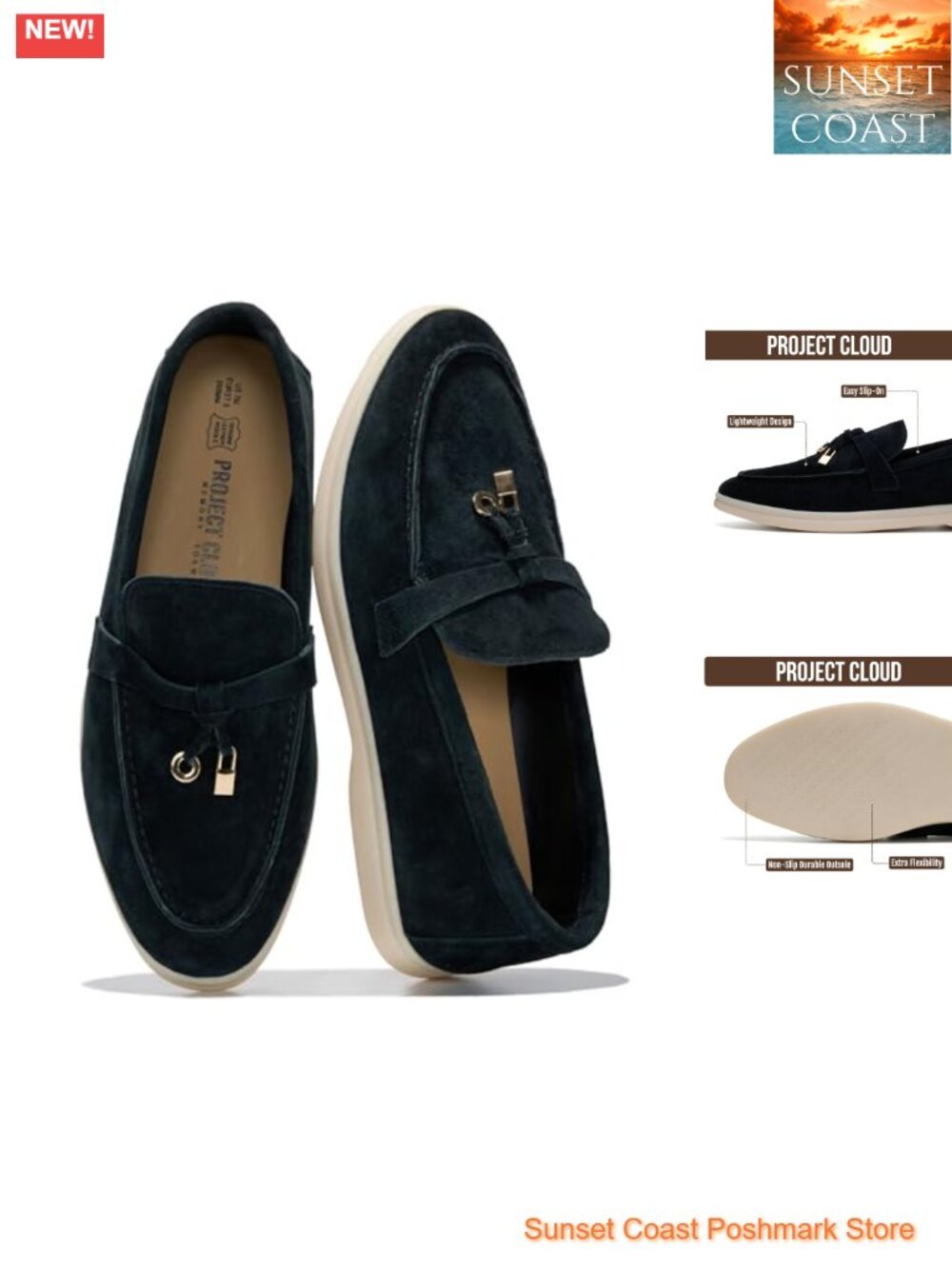 Genuine Leather Slip-On Loafers for Women Mocc Penny Loafers